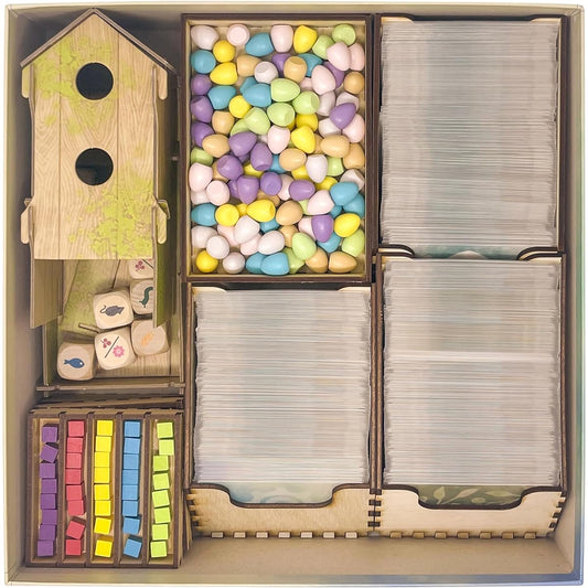 Roore Pre-assembled Board Game Organizer Inserts for Wingspan and Expansions (Wingspan Oceania Expansion and Wingspan Europe Expansion) Wingspan Organizer for All Wingspan Accessories, Black