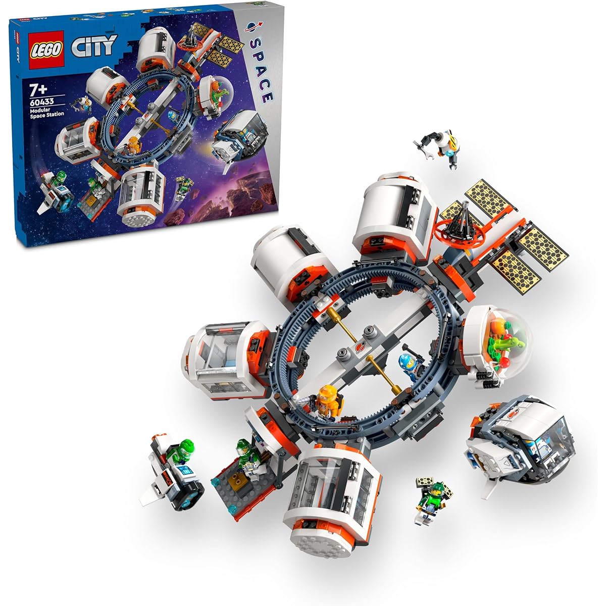 LEGO City Modular Space Station Toy, Present, Blocks, Boys, Girls, Children, Ages 6, 7, 8, 9, Elementary School Students, Space Pretend Play, 60433