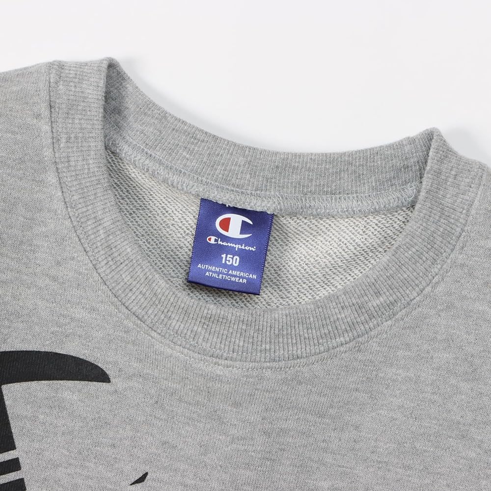 [Champion] CK-YS003 Sweatshirt for Kids, Long Sleeve, Round Neck, Graphic Logo Print, Crew Neck Shirt, School Boys