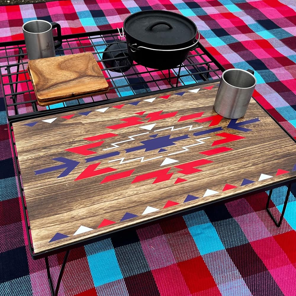 OUTDOORSHIN Field Rack Natural Wooden Top Board Original Top Board Ortega Pattern DIY Style Material Lightweight Camping Outdoor Low Table Leisure Sheet C Color