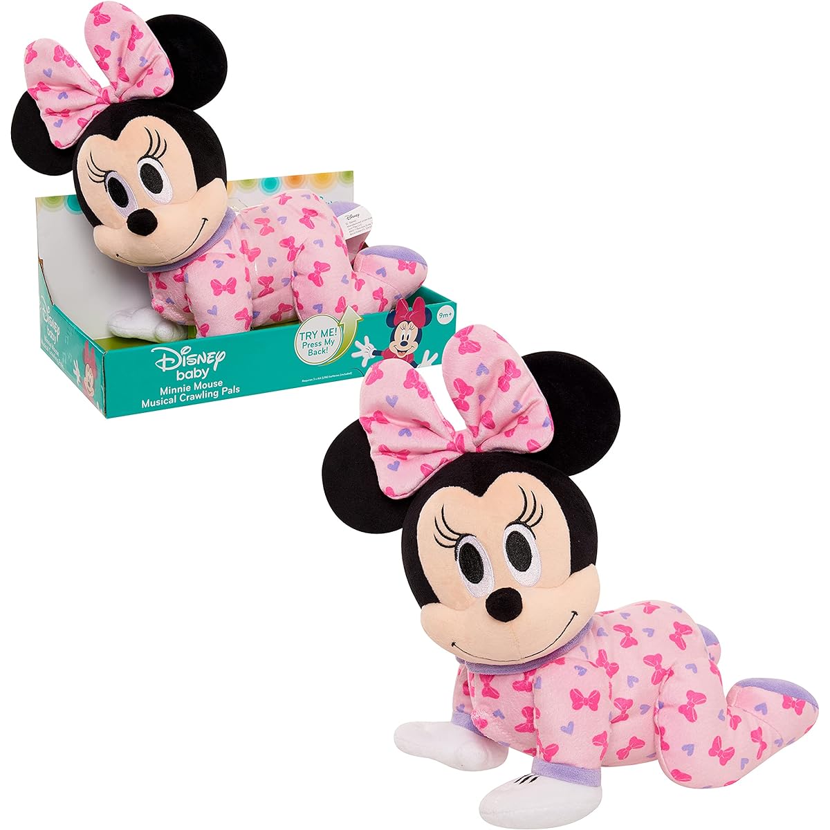 Disney Just Play Baby Musical Crawling Pals Minnie Mouse Plush Toy