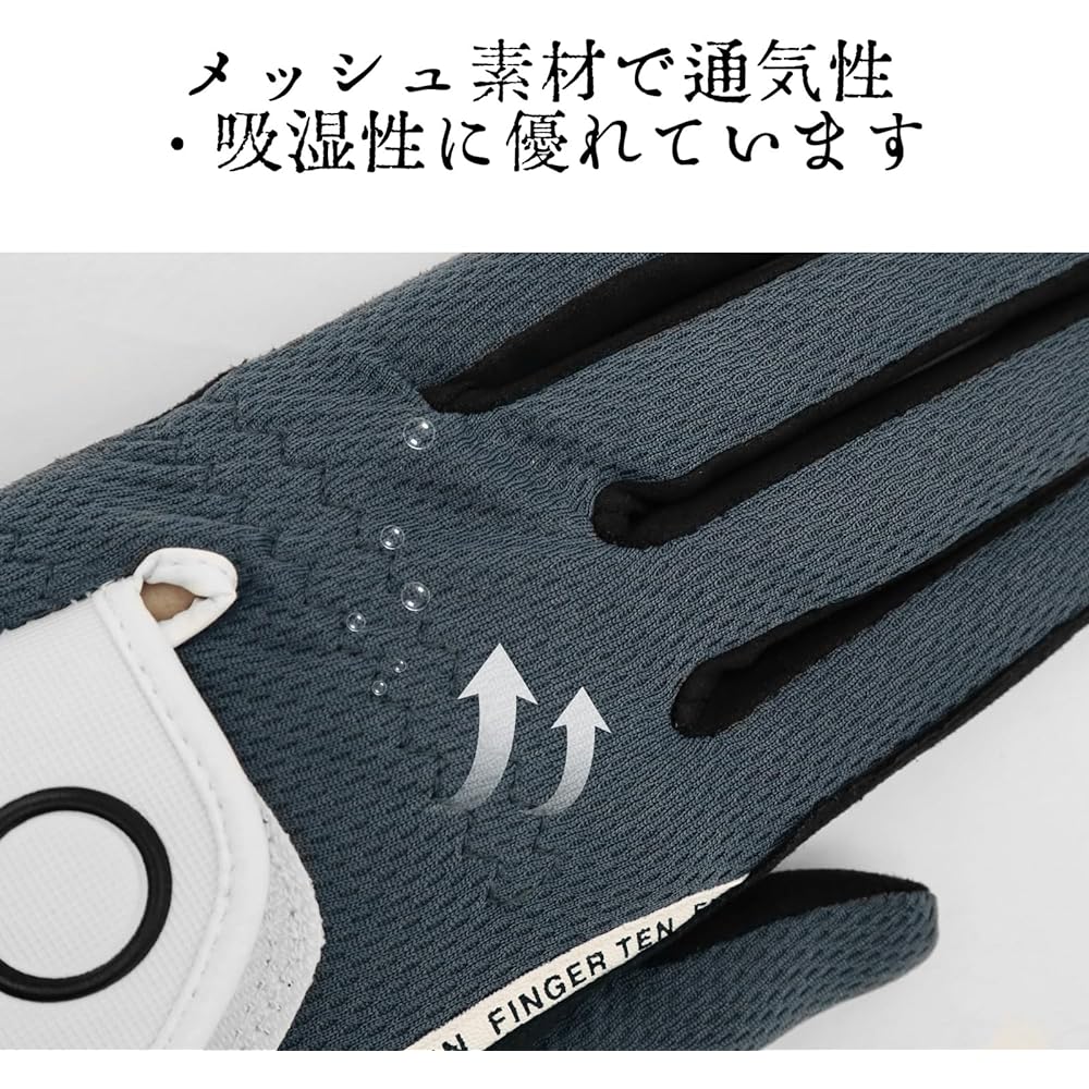 Men's Golf Gloves for Right and Left Hands, All-Weather Anti-Slip, Soft, Fiber Cloth, Fit, Velcro, Sweat Prevention, Multifunctional, Set of 6
