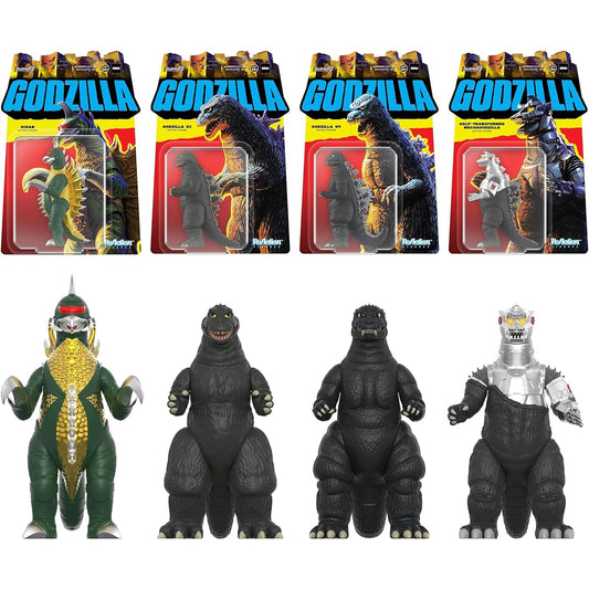 Super7 Toho Godzilla Gigan, Godzilla '62, Godzilla '84, Mechagodzilla - 3.75" Toho Godzilla Mixed Assortment Action Figures Classic Movie Collectibles