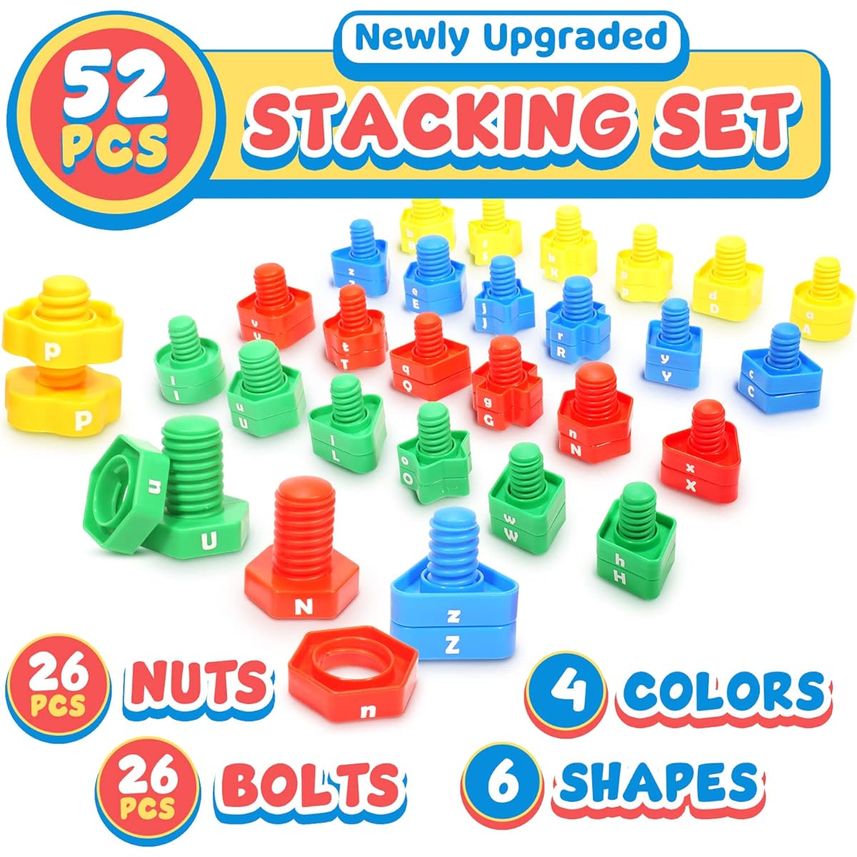 Letter Learning Matching Game - 26 pcs Alphabet Learning Toys