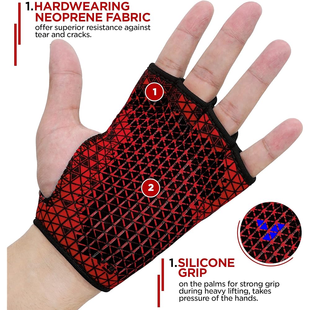 RDX Weightlifting Gloves Non-Slip Neoprene Gym Powerlifting Fitness Strength Training Bodybuilding Workout