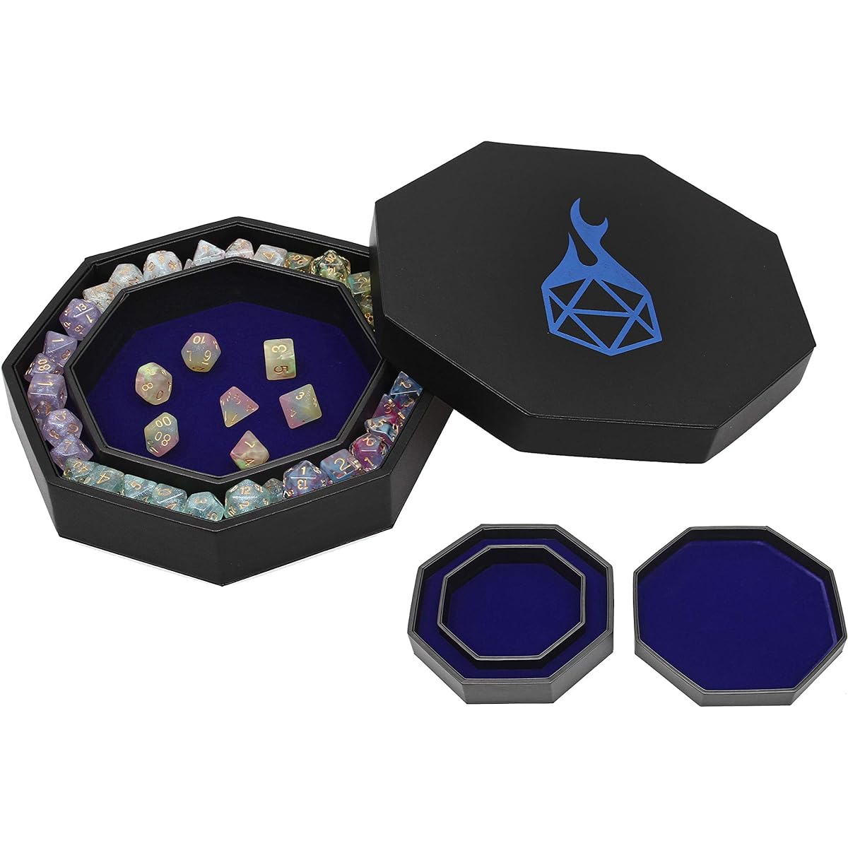 Forged Dice Co. Dice Tray Arena Rolling Tray and Storage for All Dice Games, Compatible with D&D RPG Games (Blue)