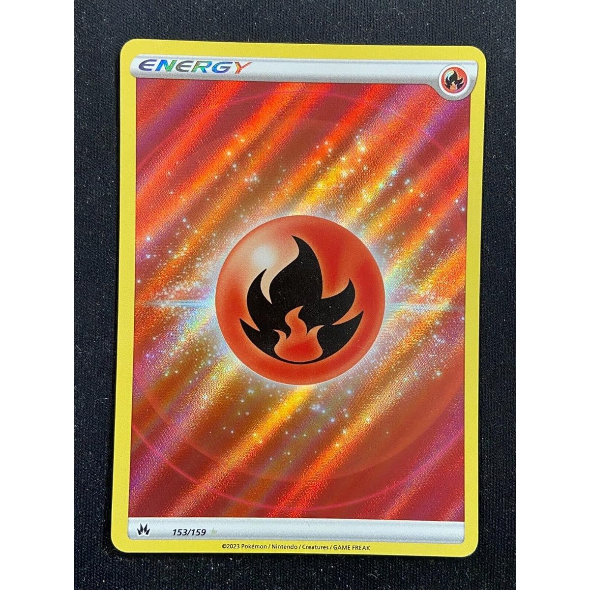 Pokemon Fire Energy 153/159 Crown Heaven Ultra Rare Card Textured