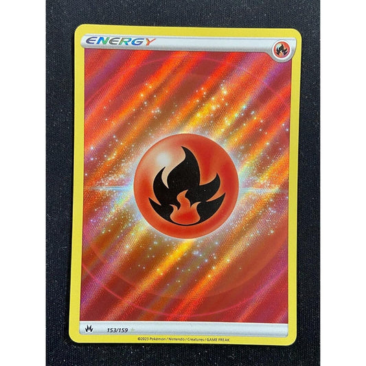 Pokemon Fire Energy 153/159 Crown Heaven Ultra Rare Card Textured