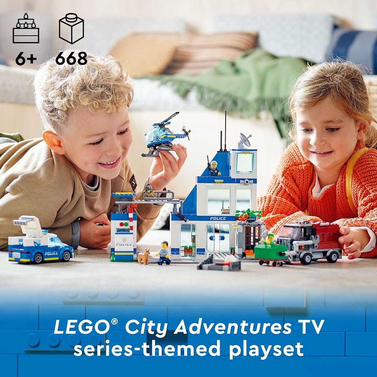 LEGO City Police Station 60316 Building Toy Set for Kids, Boys and Girls, Ages 6 and Up (668 Pieces)