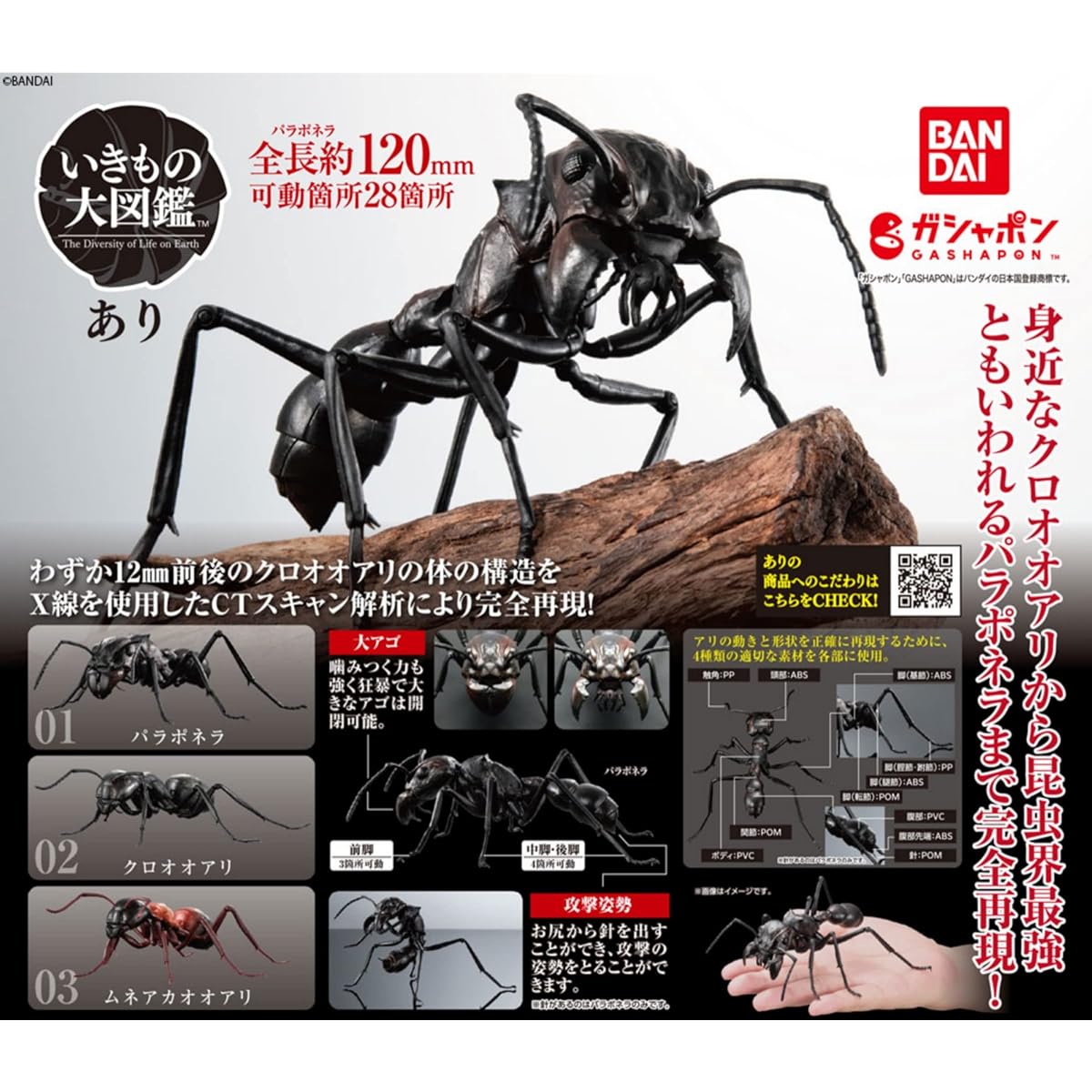BANDAI Illustrated Encyclopedia of Creatures Available x All 3 Types Set Full Comp Gacha Gacha Capsule Toy