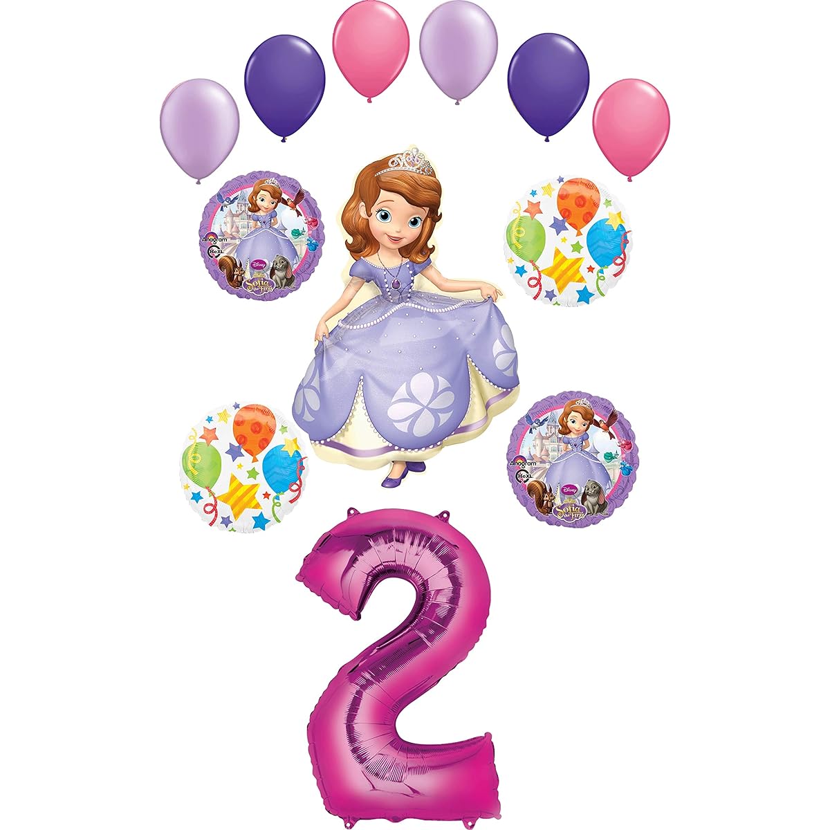 Sophia's first party supplies 2nd birthday balloon bouquet decorations