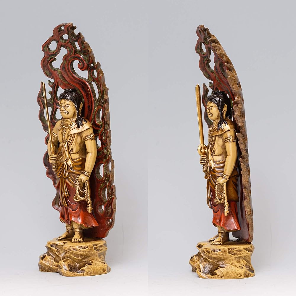 Buddha statue Yellow Fudo Myo-o 15.5cm (painted finish) Buddhist sculptor: Hideun Makita Original model ___ (born in the year of the Rooster) Zodiac guardian principal image Takaoka copperware (Fudo Myouou Y)