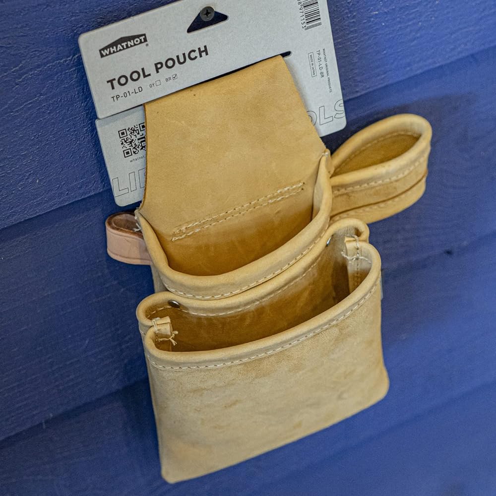 WHATNOT Tool Pouch, Nubuck Leather, Made in Japan, Work Pouch, Waist Bag, Nail Bag, Peg Storage, Welding Rod Case, Storage Bag, Outdoor Storage