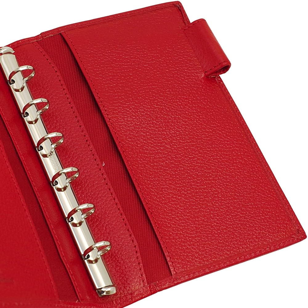 Mini 6 Hole Size Ten Colors Ring Diameter 11mm [Red] System Notebook Binder 1237-044