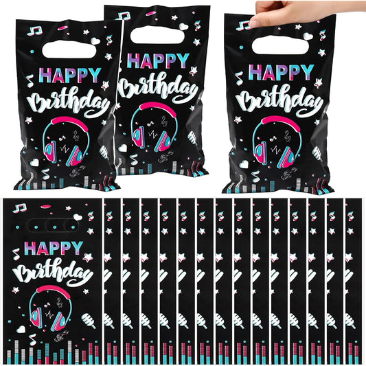 80pcs Music Party Bags Music Birthday Goodie Bags Disco Music Goodie Bags Music Video Candy Bags Teens Social Media Theme Birthday Party Favors