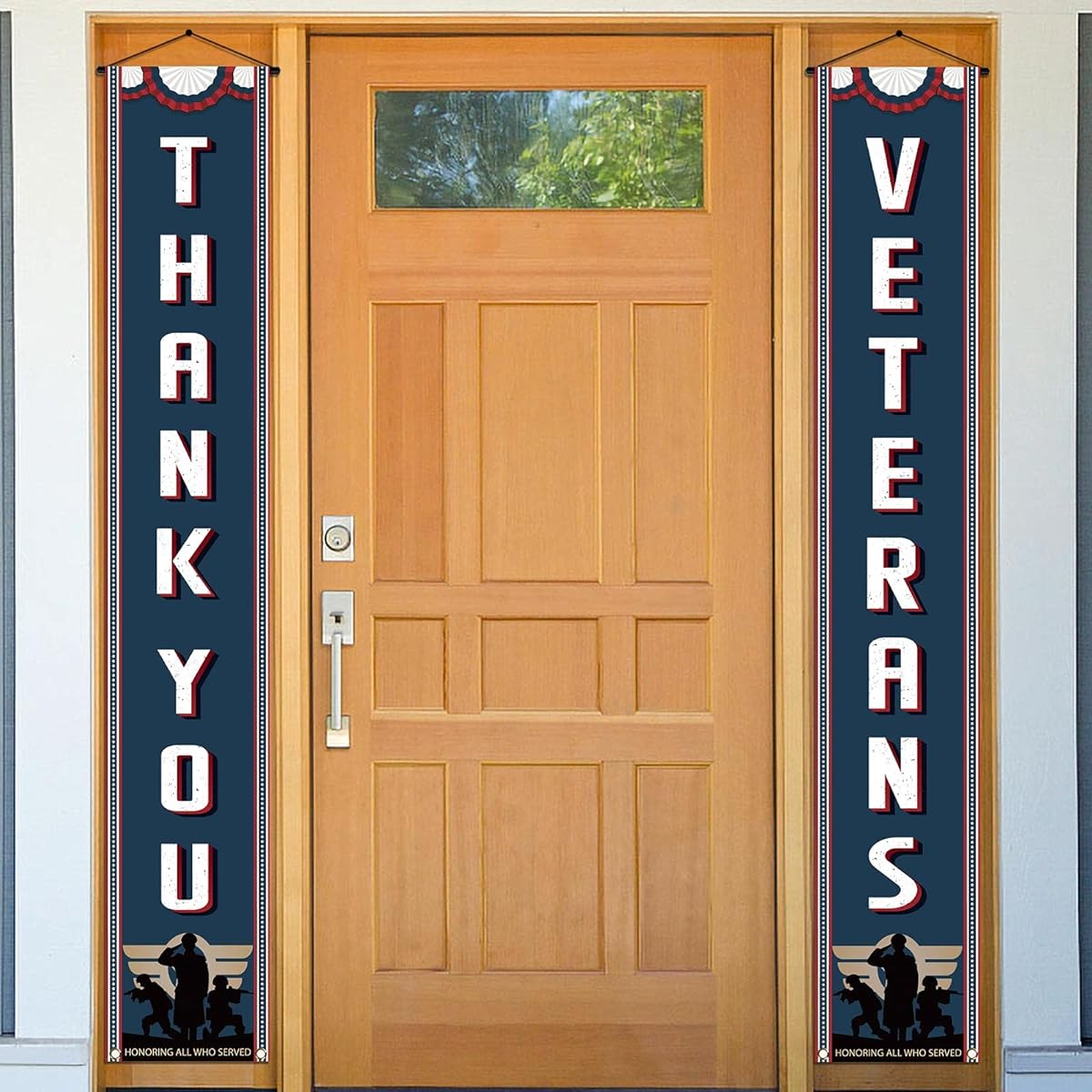 Thank You Veterans Porch Banner Memorial Day Veterans Day Honor All Those Who Remain in Service Party Front Door Mantle Decorations