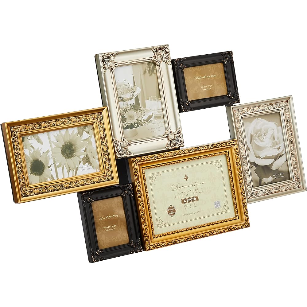 U-Power Photo Holder/Photo Frame Gold Mix (External Dimensions) W57.5 x H35.5 x D3.5cm