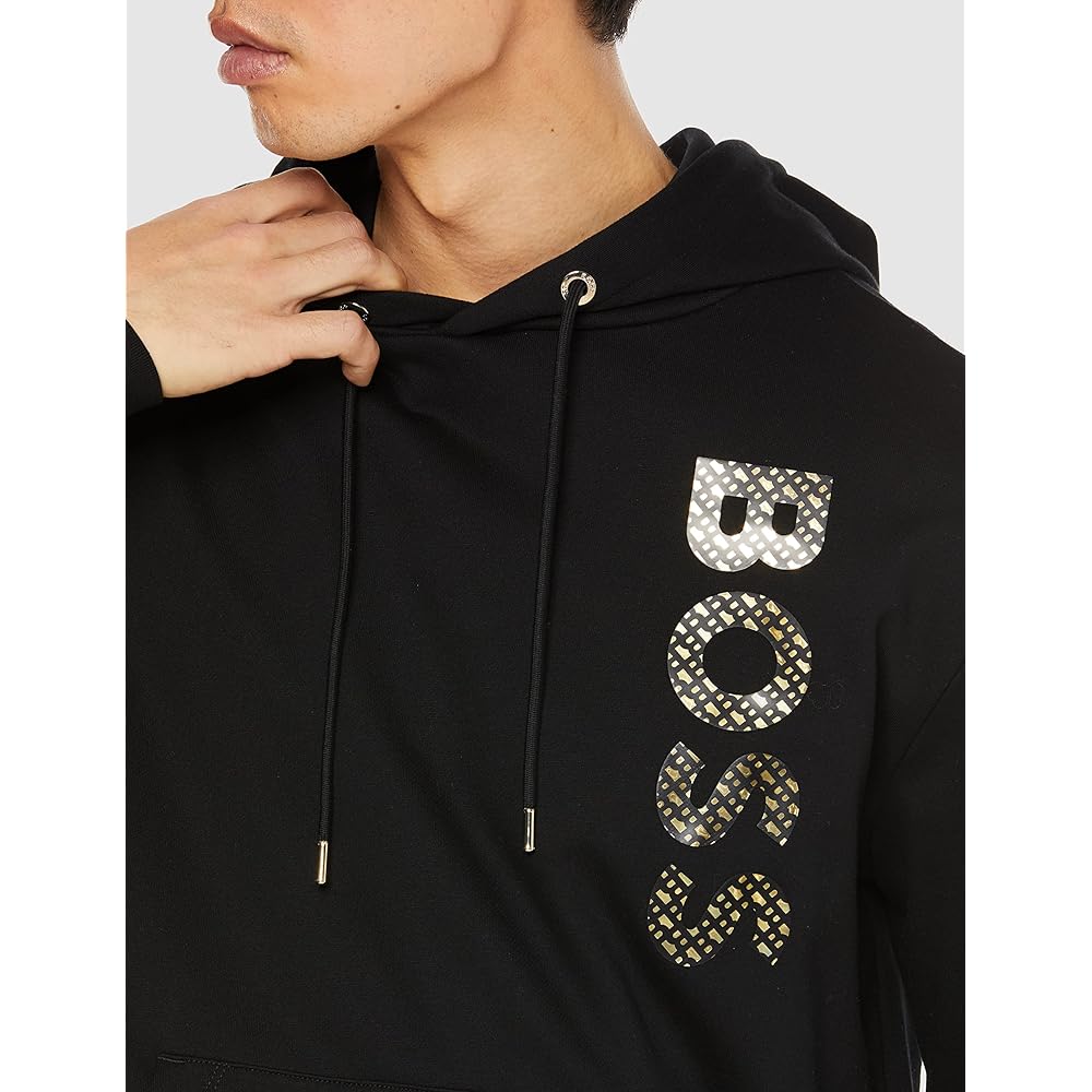 [BOSS] Men's Hoodie Monogram Fill Logo French Terry Cotton Hoodie