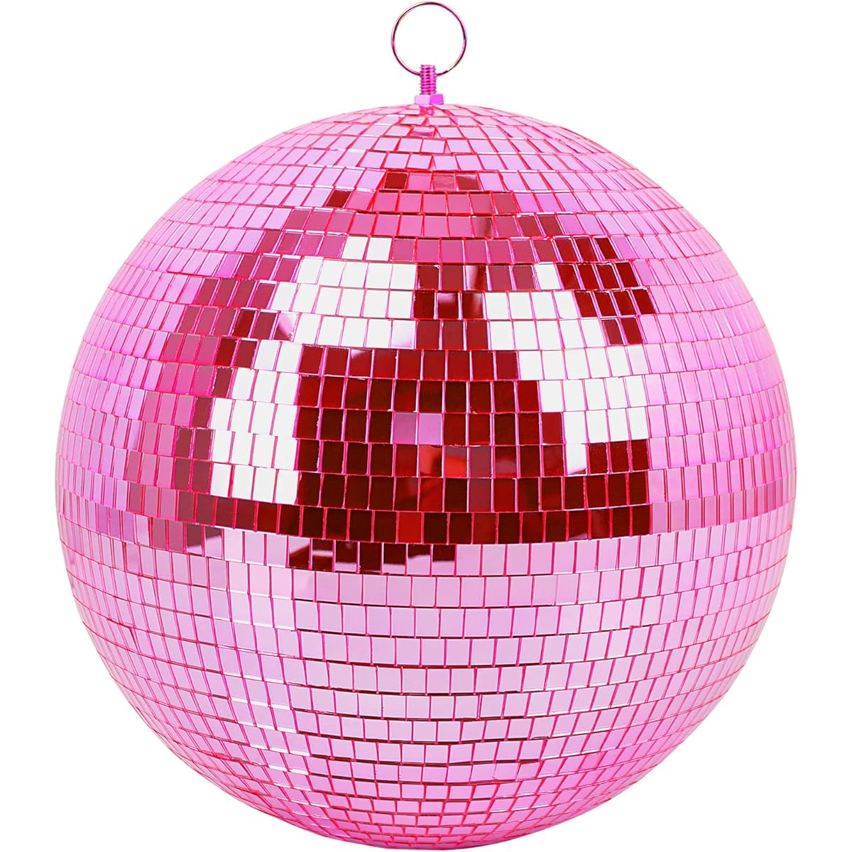 Mirror Ball Disco DJ Club Party Wedding Home Decor Muscab 12 Inch Disco Ball with Hanging Ring Pink