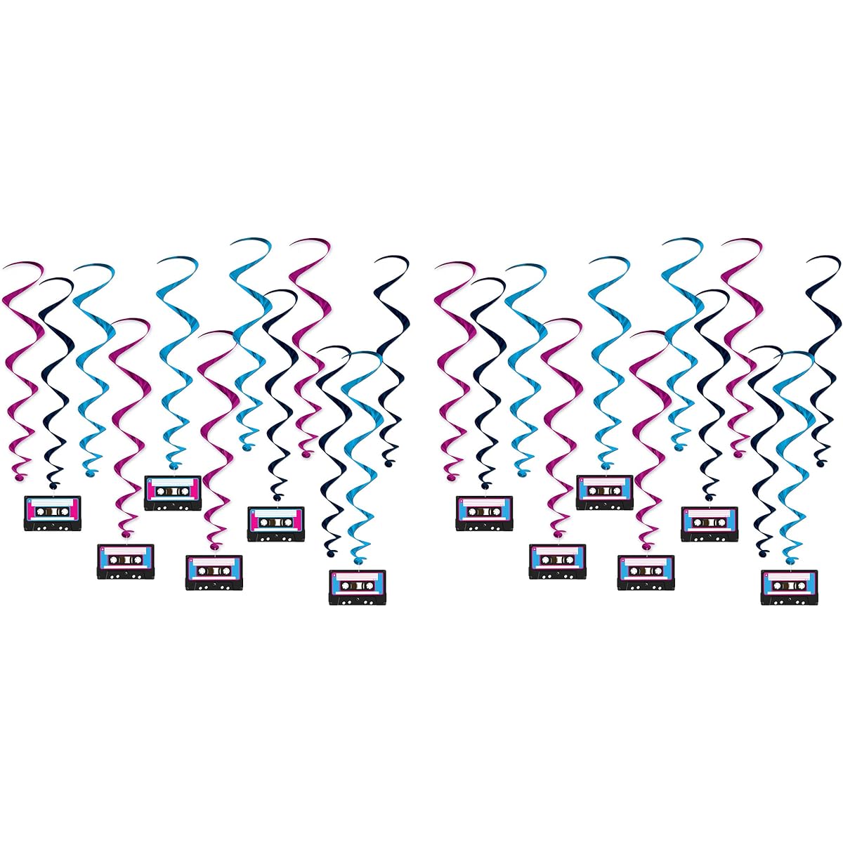 Beistle 53587 Cassette Tape Whirl 24 pcs 17.5"-31" Multicolor