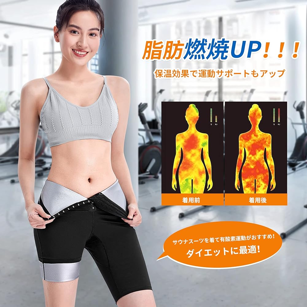 [Sawaiko] Women's Sauna Shorts, Heavy Sweating, For Training, Adjustable Hooks, Sports, Stretching, Heat Storage, Increased Heat Retention, Nano Coating, Sportswear, Exercise, Sauna Suit, Yoga Pants, Leggings, Fitness, For Underwear, Washable, Light