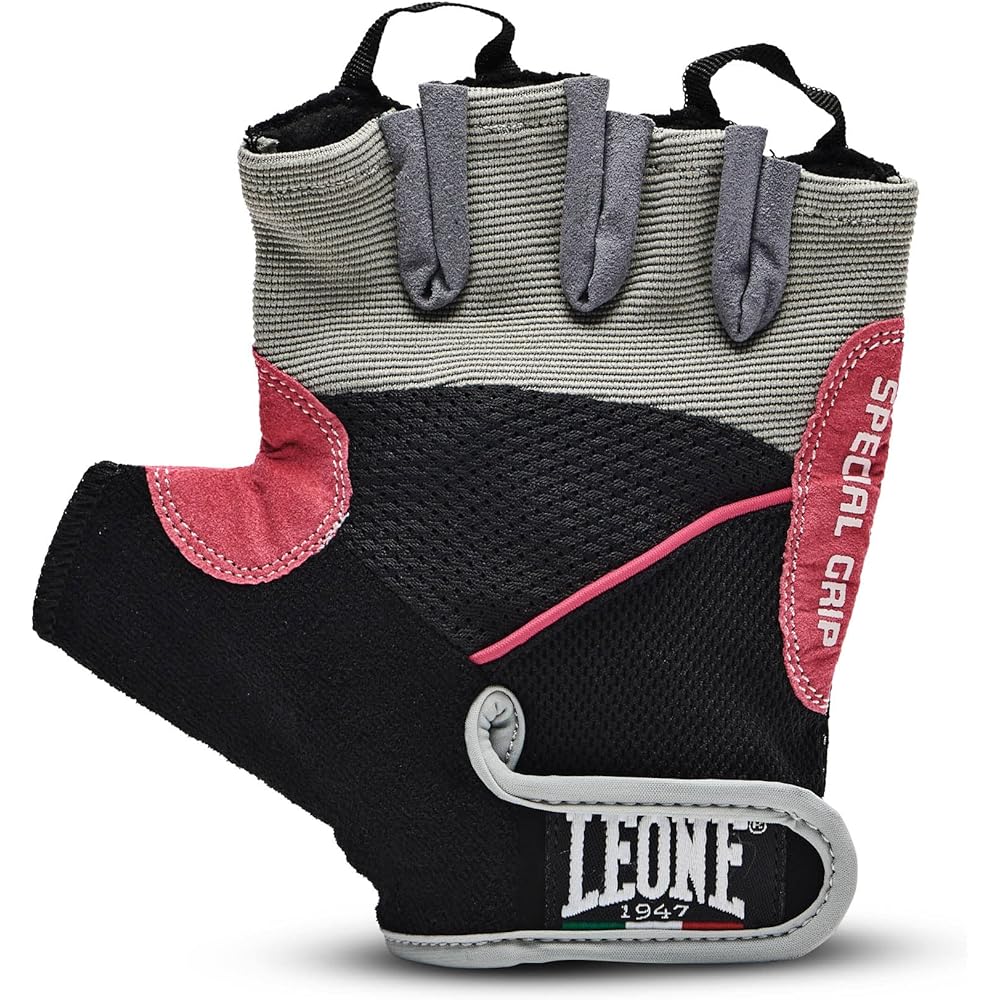 LEONE 1947 Gym Lifting Gloves Unisex [BODY BUILDING] Fingerless Gel Pad Velcro Closure Breathable AB712 [Genuine Product]