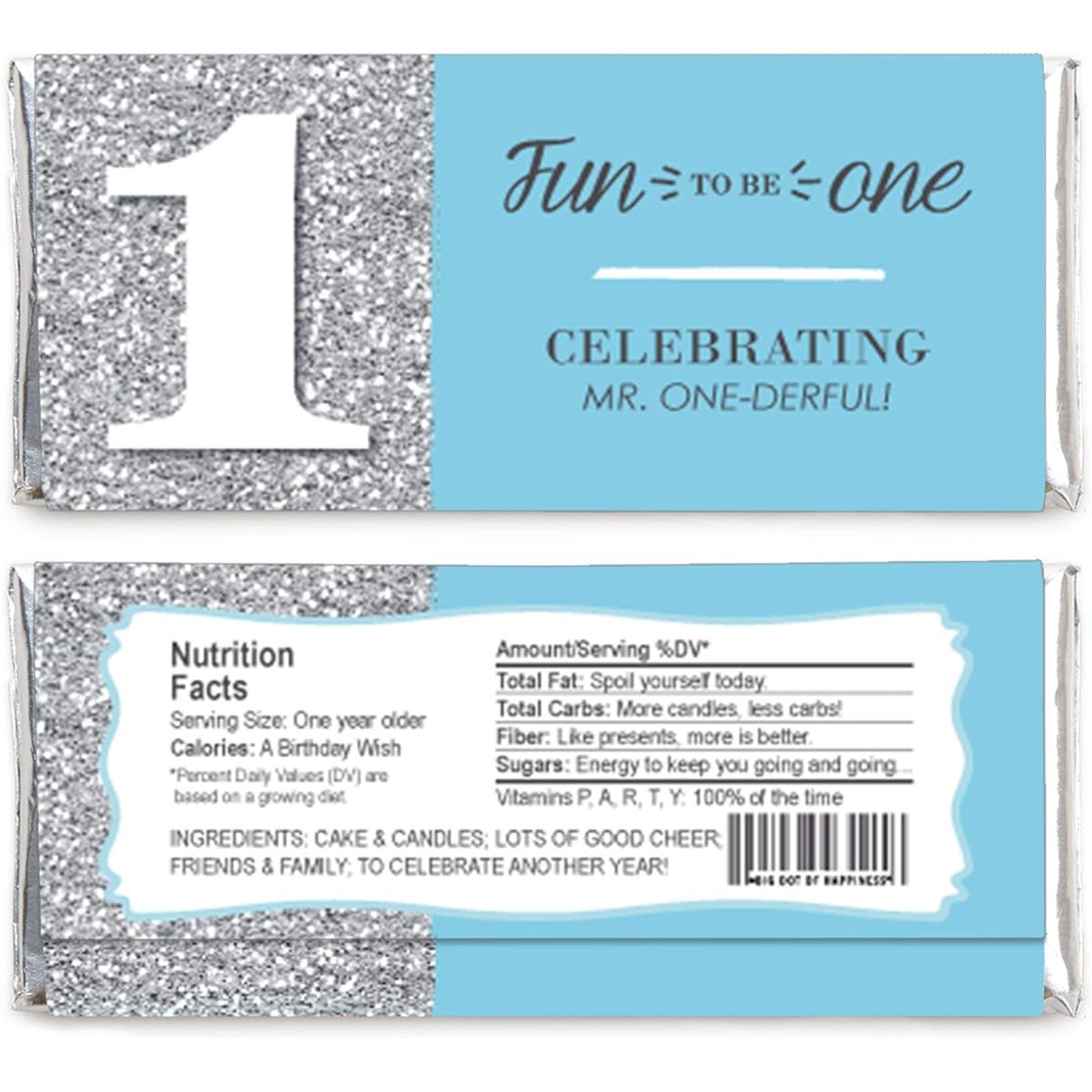 1st Birthday Boy Fun 1 Candy Burlap First Birthday Party Favors Set of 24