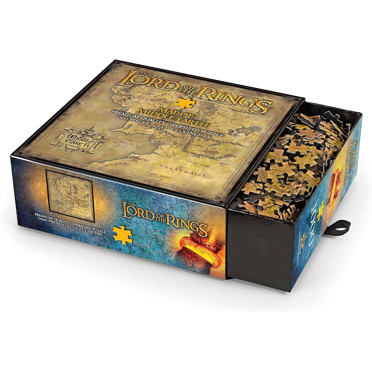 The Noble Collection Lord of the Rings Map Middle Eater 1000 Piece Jigsaw Puzzle - 60 x 60 cm Oversized Puzzle - Lord of the Rings Movie Set Movie Props Wall - Gift for Family and Friends