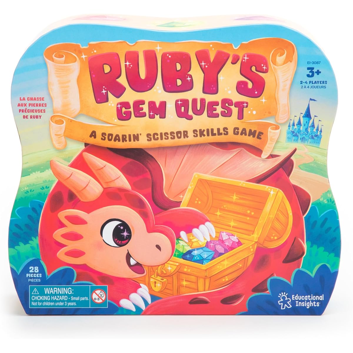 Educational Insights Ruby's Gem Quest - Toddler Board Game for 2-4 Players, Fine Motor Skills, Ages 3+