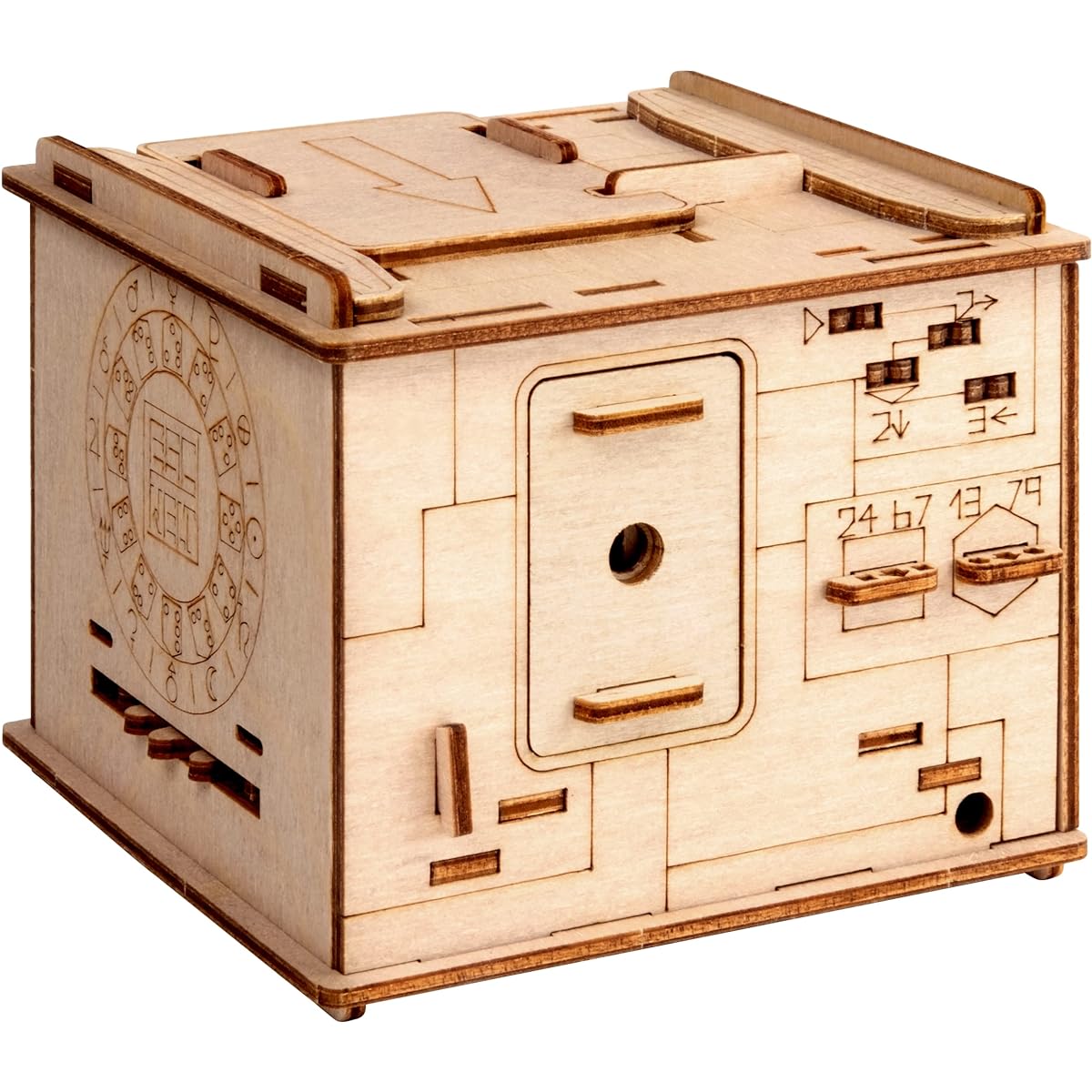 ESC WELT Space Box 3D Puzzle Box Crew Box Brain Teaser Wooden Puzzle Secret Difficult Puzzle Escape Game Unique 3D Puzzle Box For Adults Parents and Children Girls Crafts Wood