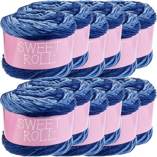 Premier Yarns Sweet Roll Yarn 12 Pack Blueberry Swirl 12 Pack