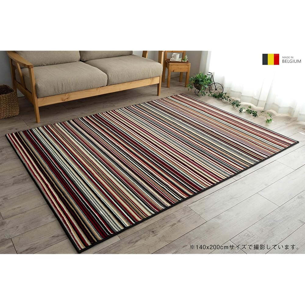 Sayan Sayan Multi Stripe Rug Rug Louven 140x200 1.5 tatami black red