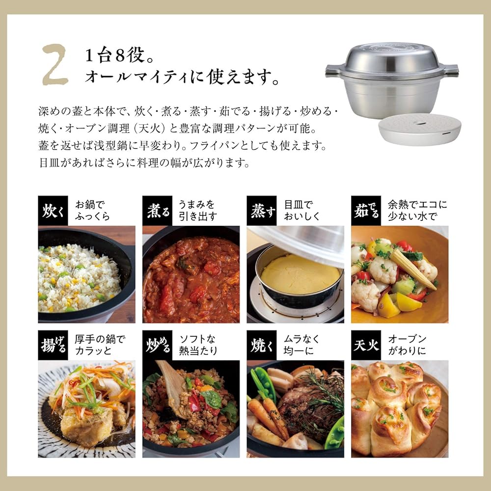 Hokuriku Aluminum Two-Handed Pot 24cm [For Gas Fire Only] Lightweight Meister Combination Pot with Perforated Plate Ceramic Processed Made in Japan