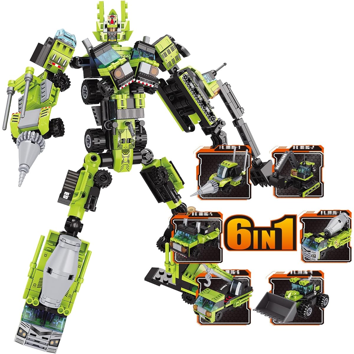 KEAOOD Mecha Robot Building Set 70004 Engineering Vehicle Mecha Building Toy