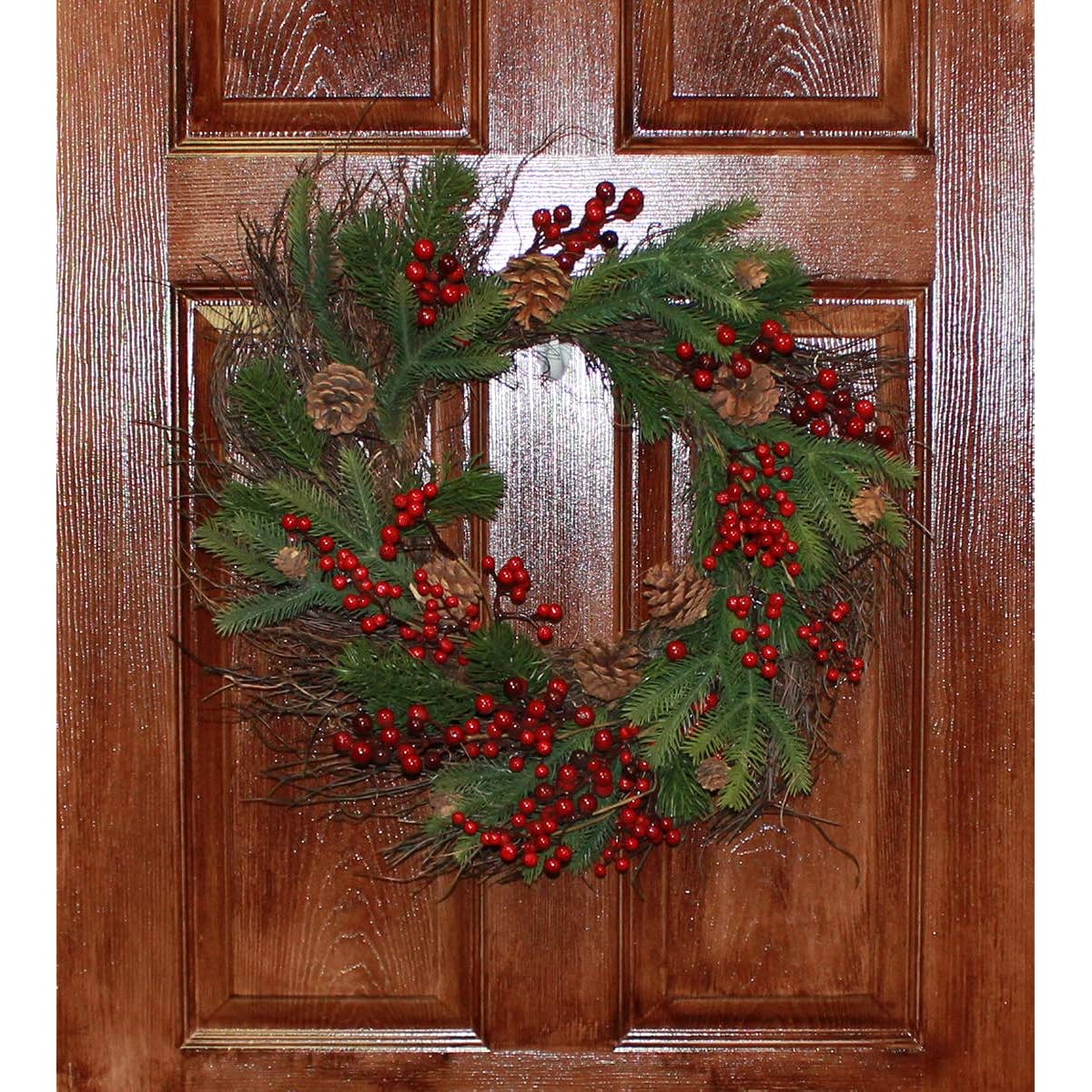 Worth Imports 25" Mixed Pine Berry Cone Wreath