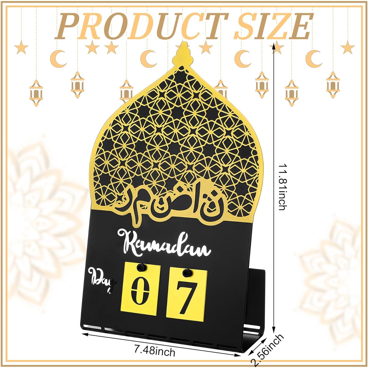 SayGlossy Metal Ramadan Calendar, Ramadan Countdown Calendar, Ramadan Eid Decorations, Countdown for Ramadan Table Home Decoration