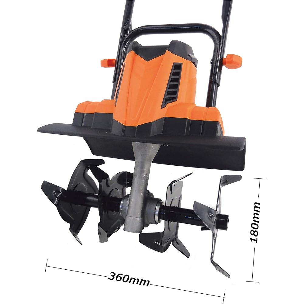 Otake Sangyo Home&Garden Electric Tiller Thoroughly Cultivates High Power 800W Orange