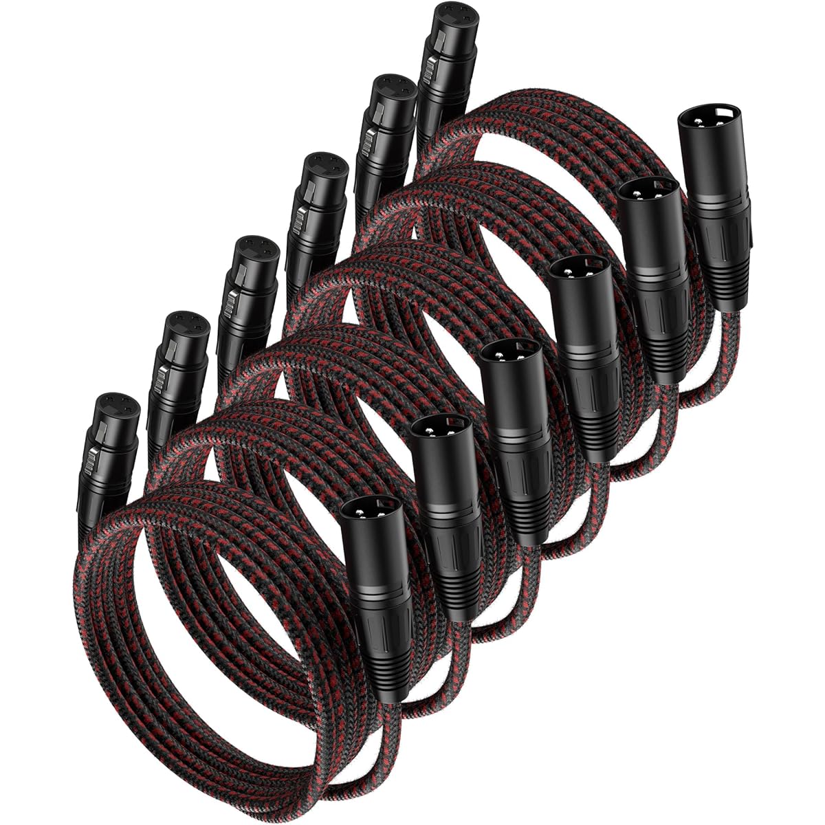 VANDESAIL Cable XLR XLR Cable 6ft 6 Pack XLR Microphone Cable 3 Pin Male to Female Balanced Microphone Cable XLR to XLR Speaker Heavy Duty Microphone Patch Cord