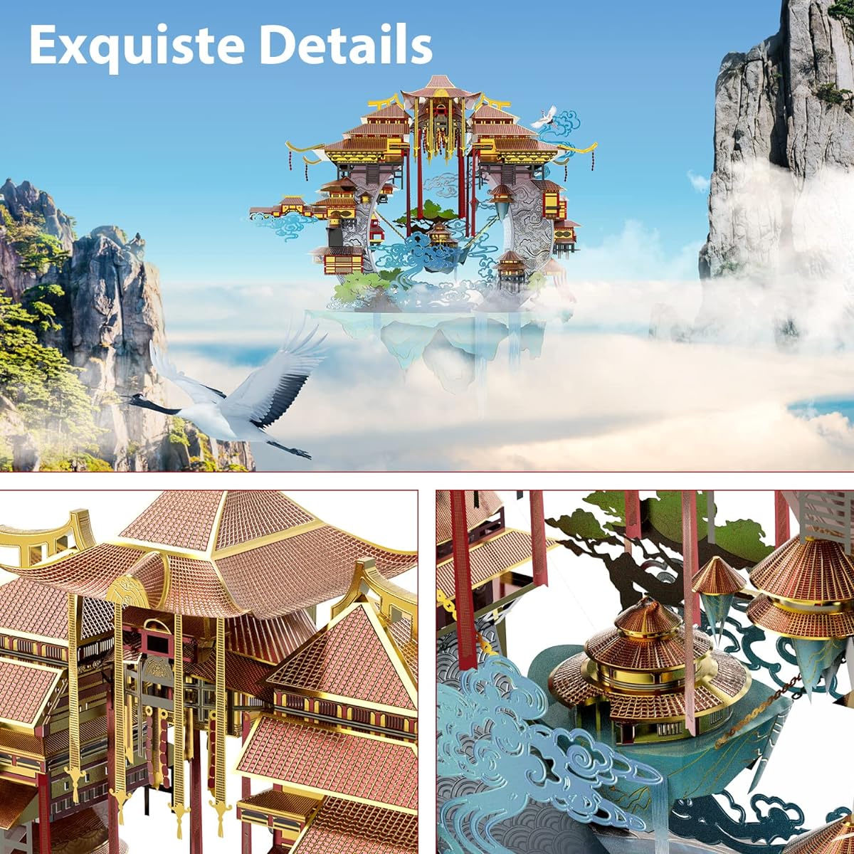 Microworld 3D Metal Puzzle Chinese Traditional Architecture Building Kit Brain Teaser DIY Ornament Difficult Challenge Metal Earth Model Art Craft Toy - Eyes in the Sky