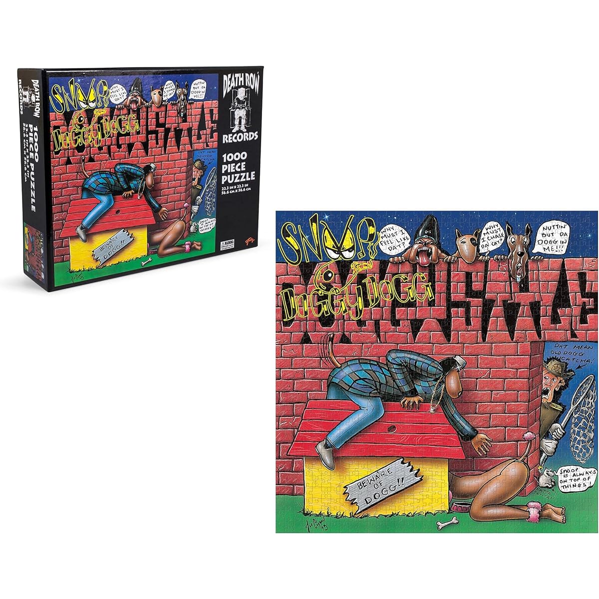 Death Row Records Snoop Doggy Music Puzzle for Adults | Challenging 1000 Piece Jigsaw Puzzle Toy | Fun Quarantine Gift | Interactive Brain Teaser for Game Night | 22 x 22 Inch