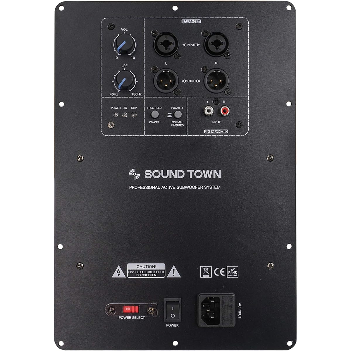 Sound Town Class D Plate Amplifier for PA DJ Subwoofer Cabinet with 350W RMS LPF (STPAS-600D)