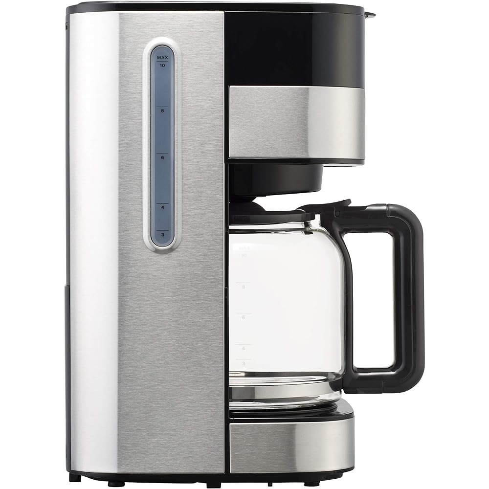 Oishi and Associates Russell Hobbs Electric Coffee Maker, 10 Cups, No Paper Filter Required, Includes Timer, Touch Panel, Gold Filter, Corres Grand Lip 7651JP