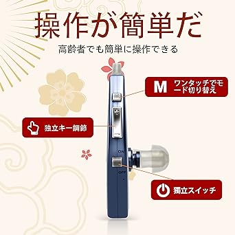 VHP1700 Light Sound Collector, Rechargeable, Lightweight, For Left and Right Use, 4 Modes, High Clear Sound Quality, Mode Switching, Japanese Instruction Manual Included