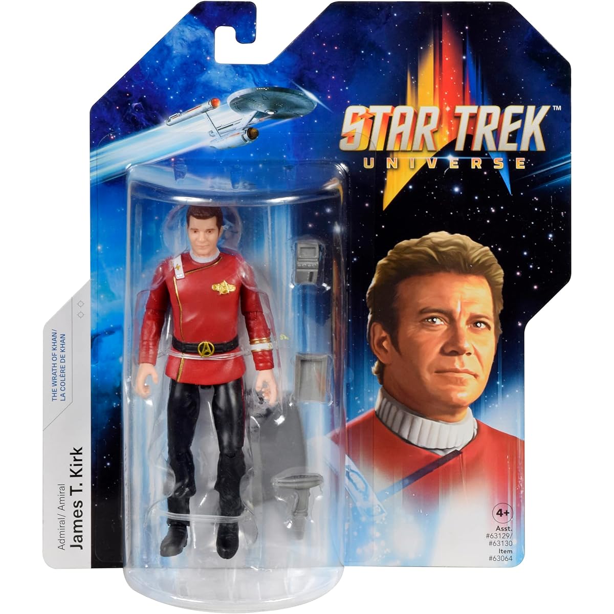 BANDAI Star Trek Figure Captain James T. Kirk | 5" Captain Kirk Star Trek Wrath of Khan Action Figure | Star Trek Wrath of Khan Toy Articulated Figure | Star Trek Gifts and Star Trek Merchandise