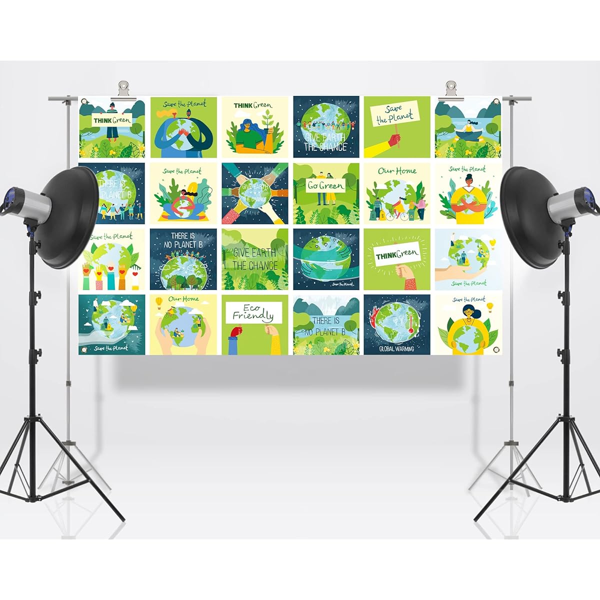 Nepnuser Happy Earth Day Photo Booth Backdrop April 22 Save the Earth Decorations for School Classroom Indoor Outdoor Wall Decor - 5.9 x 3.6 ft