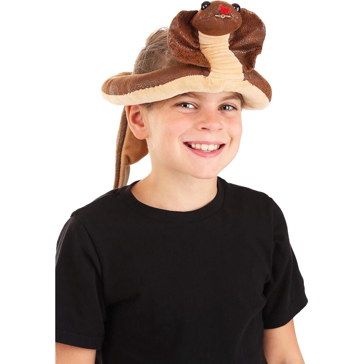 Cobra Spitting Snake Water Spouting Costume Hat for Adults and Children Brown