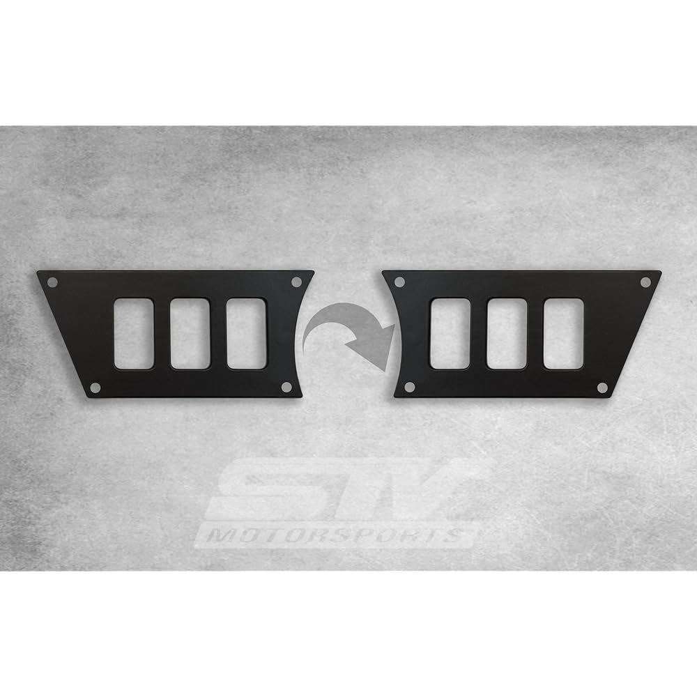 STVMotorsports Custom Aluminum Black Dash Panel for Polaris RZR XP 1000 with 4 Laser Rocker Switches