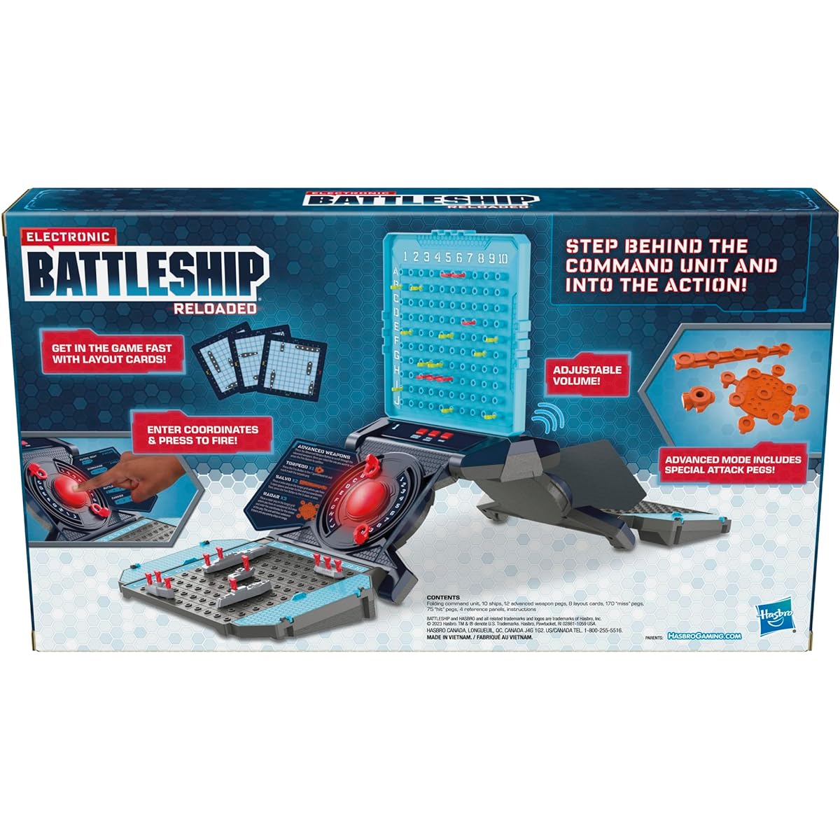 Hasbro Gaming Electronic Battleship Reloaded Board Game | Naval Combat Strategy Game with Sounds, Lights and Special Attacks | Ages 8+ | 1-2 Players | Kids Game