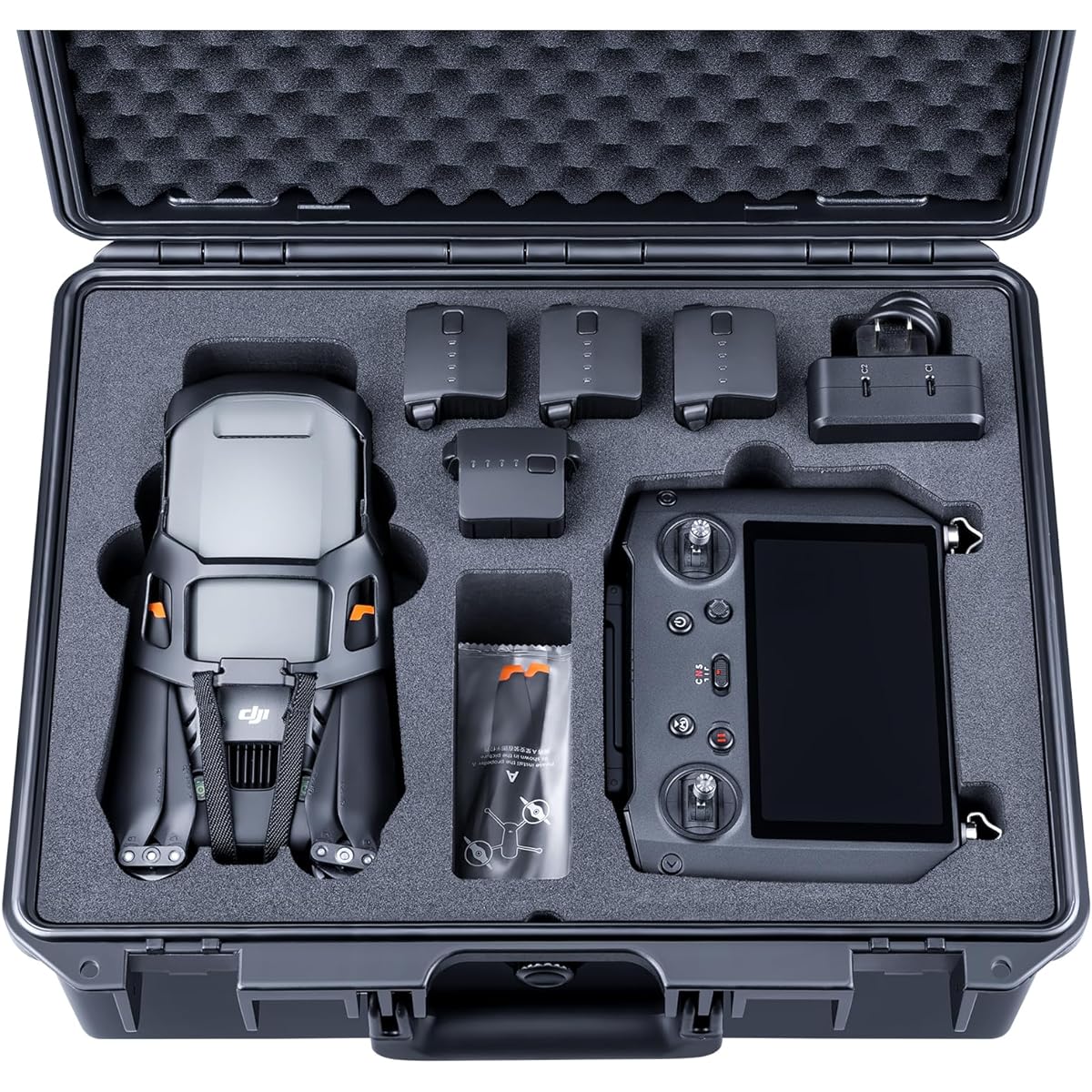 Lykus 2023 Titan M350 Waterproof Hard Case for DJI Mavic 3 Pro RC Pro DJI RC Compatible with RC Strap [Case Only] Black