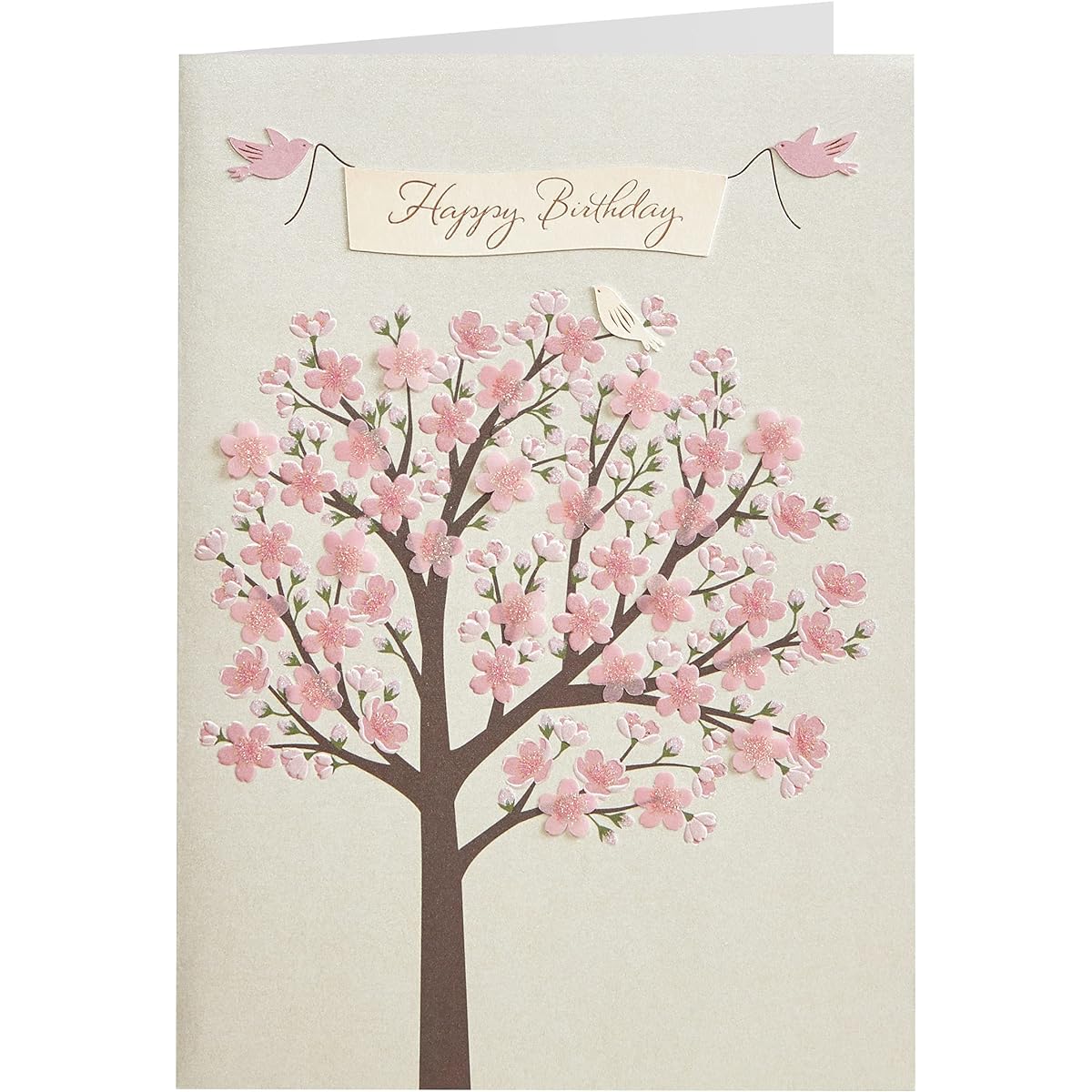NIQUEA.D Happy Birthday Card, Cherry Blossom Tree (NB-0015), (5" x 7") Vertical
